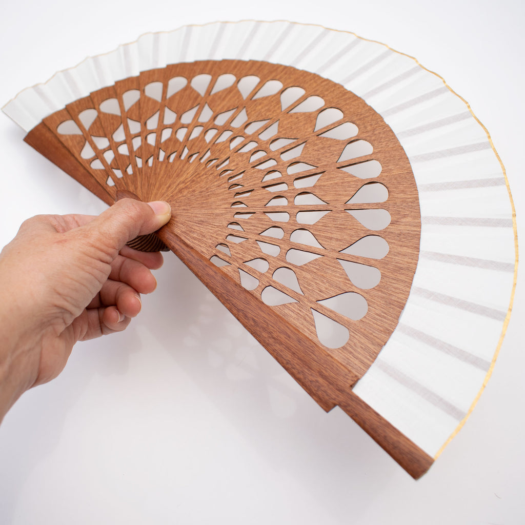 Abanico madera noble de sipo