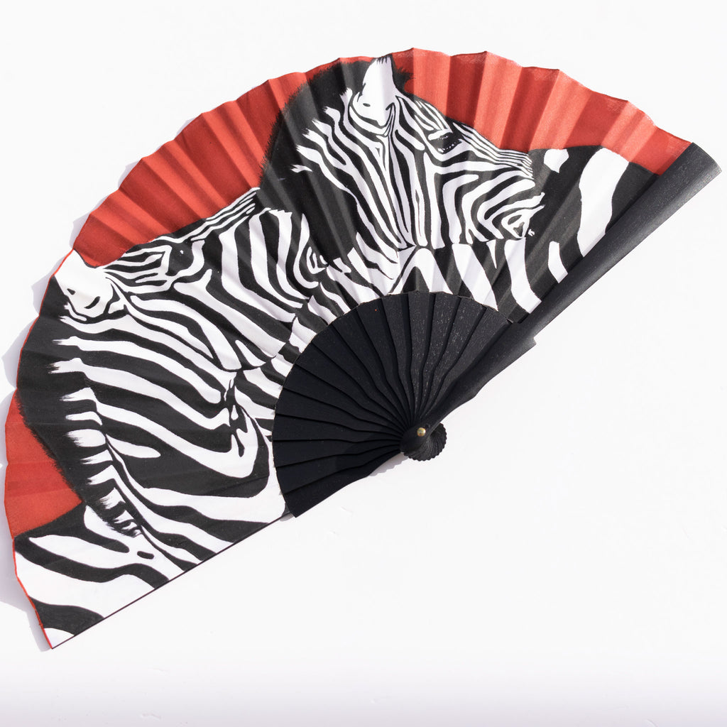 Abanico artesanal  ilustracion animal print